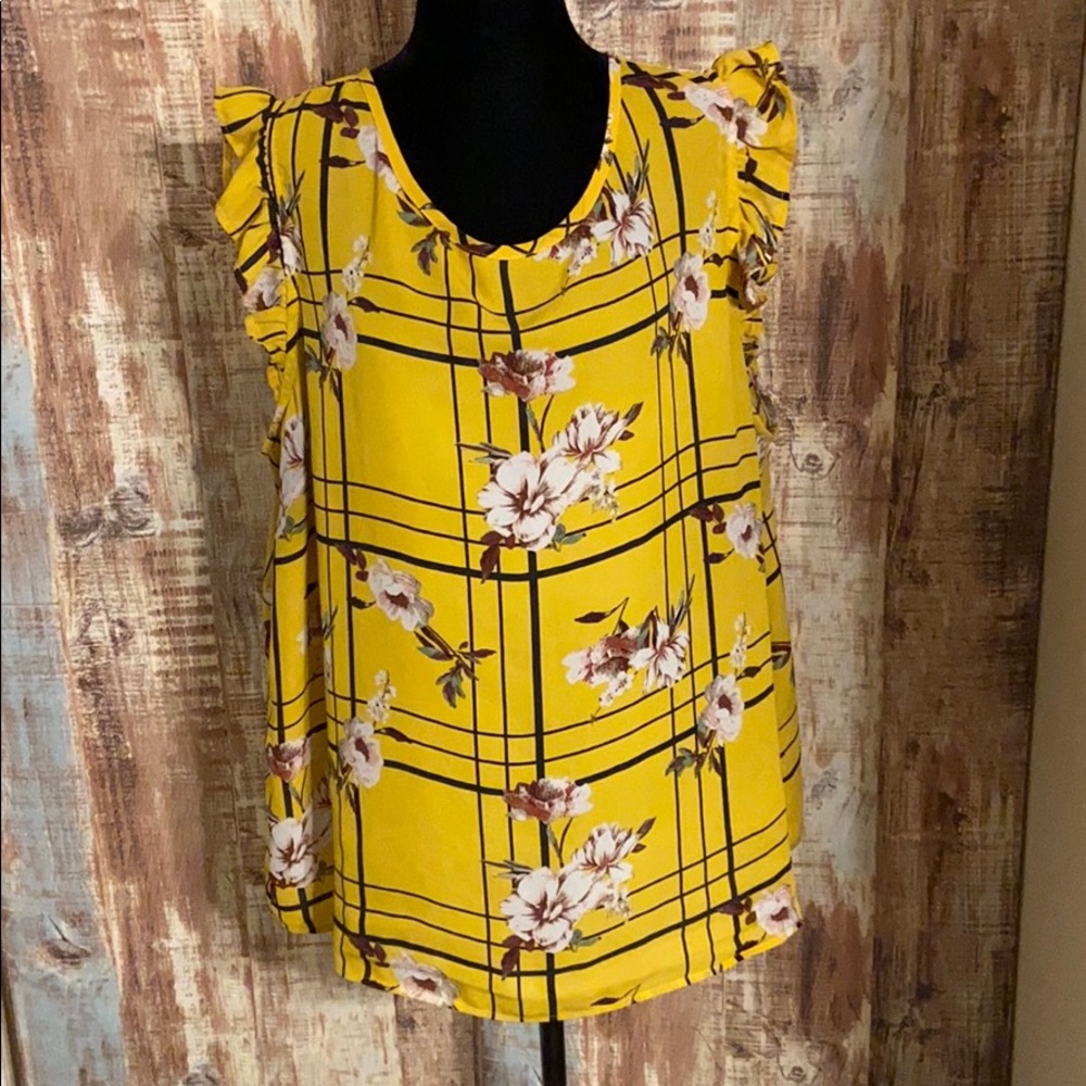 Yellow flower blouse